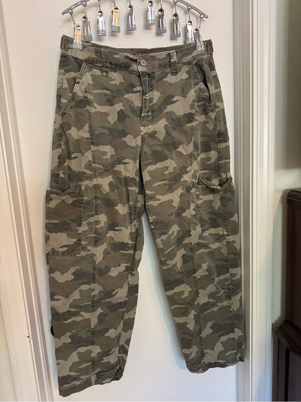 American Eagle Outfitters Men's Olive Camo Cargo Pants